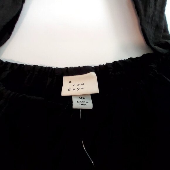 Womens A New Day Black Sleeveless Top Crinkled texture for sophisticated look XL - Picture 8 of 9